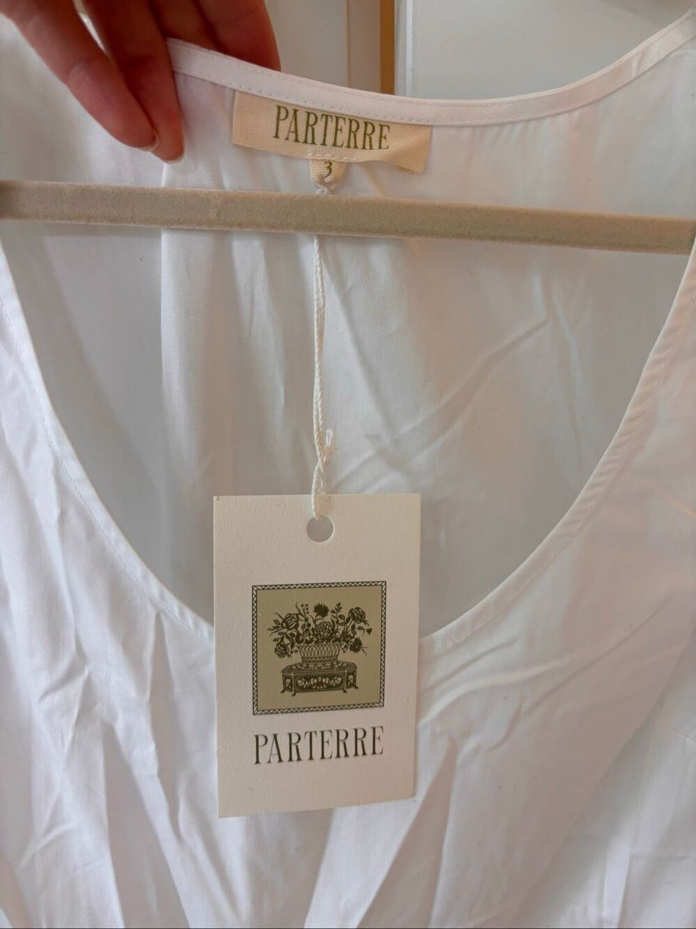 NWT Parterre x Julia Berolzheimer Avery White Tiered Cotton Midi Dress Cottageco - Picture 3 of 10
